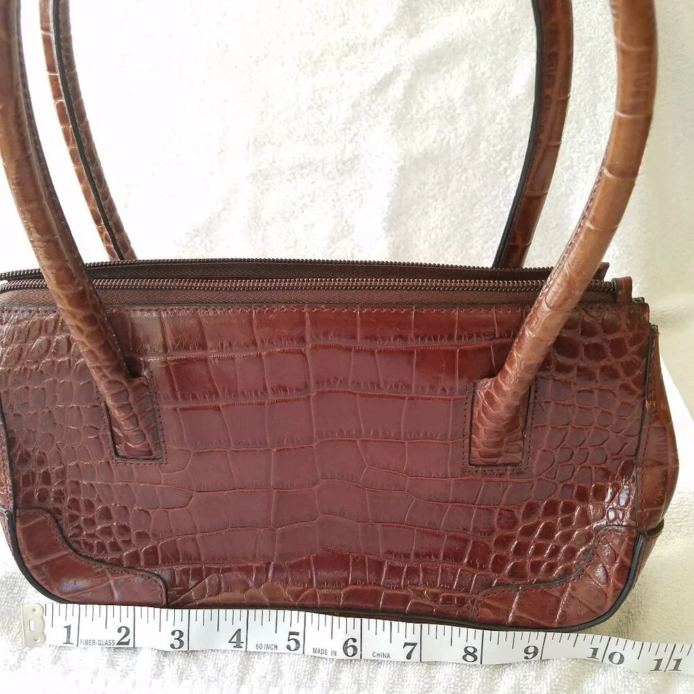NEWPORT NEWS EASY STYLE VINTAGE FAUX ALLIGATOR LEATHER PURSE - Picture 6 of 13